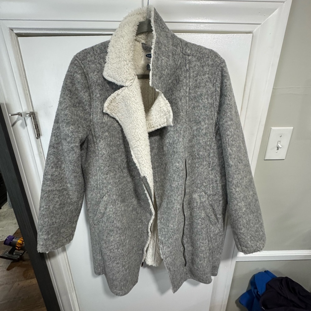 Old Navy Women's Charcoal Teddy Jacket